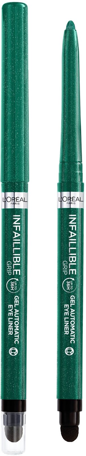 L'OREAL Гель-лайнер для глаз Infaillible Grip автоматический, 1 мл, Emerald Green