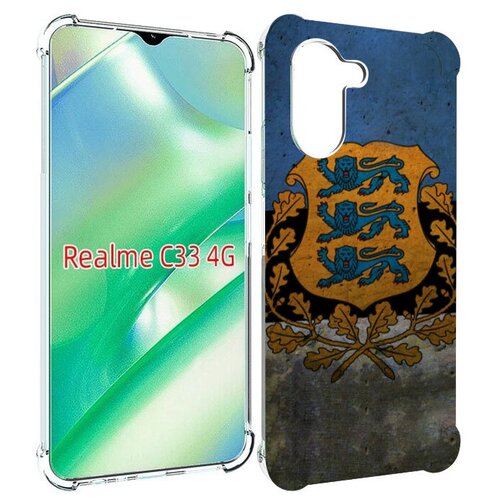 Чехол MyPads герб флаг эстонии для Realme C33 4G задняя-панель-накладка-бампер чехол mypads герб туркменистан для realme c33 4g задняя панель накладка бампер