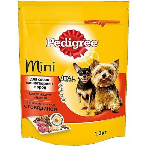 Сухой корм Pedigree для собак мини пород, говядина, 1,2 кг 1397338