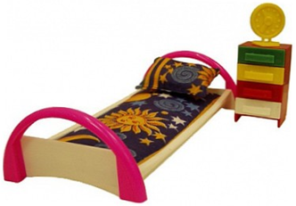 Набор мебели "Кровать с тумбочкой" 12х6,5х22 см. С-50-Ф