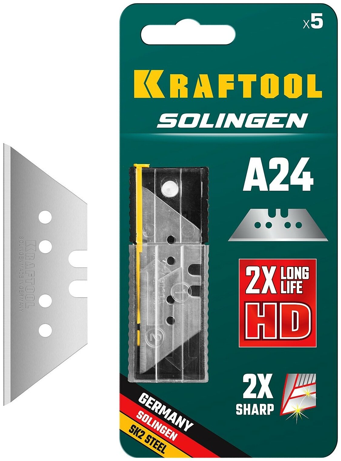 KRAFTOOL Solingen-А24, 5 шт, трапециевидные лезвия (09625-S5)