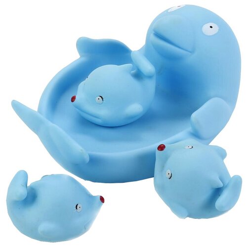 фото Играем вместе. игрушки для ванной "дельфин-мыльница" с 3 дельфинами в сетке арт.в1326953