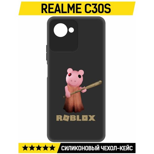 Чехол-накладка Krutoff Soft Case Roblox-Пигги для Realme C30s черный чехол накладка krutoff soft case roblox пигги для realme c67 черный