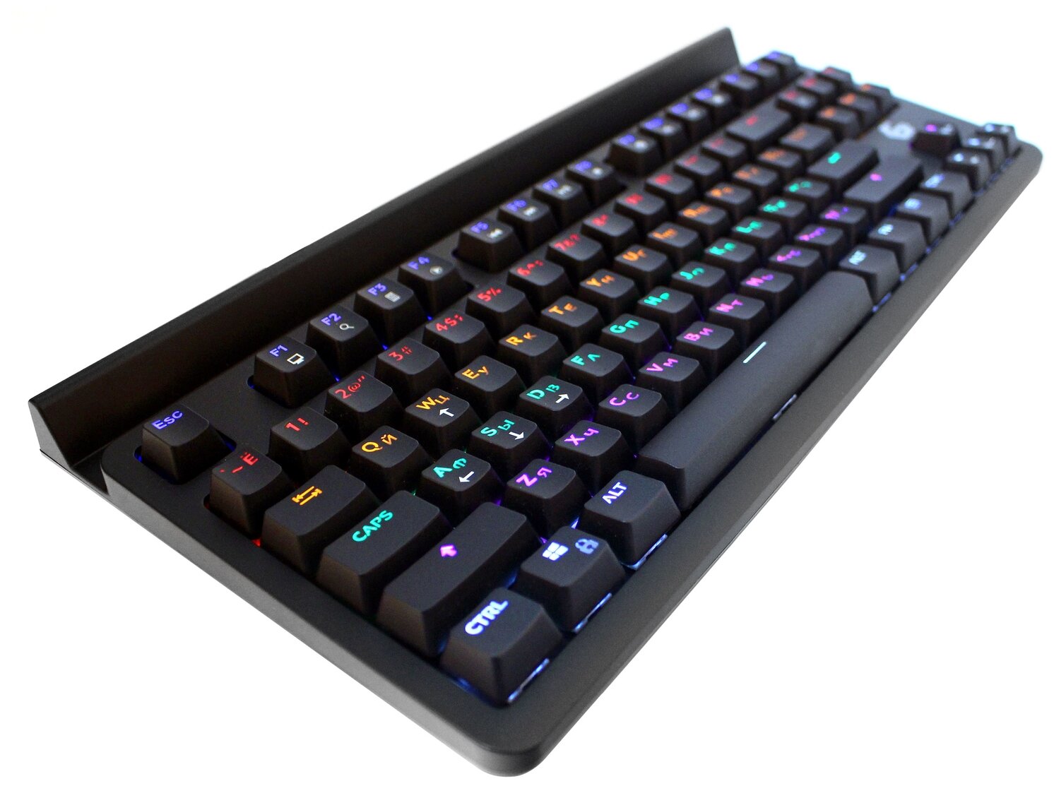 Клавиатура Gembird USB, чёрн, 87 кл., Rainbow, 10 реж., 1,8м, подставка д/планшета - фото №10