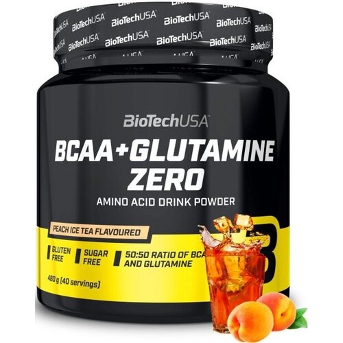BioTechUSA BCAA+Glutamine Zero 480 гр, персиковый ледяной чай