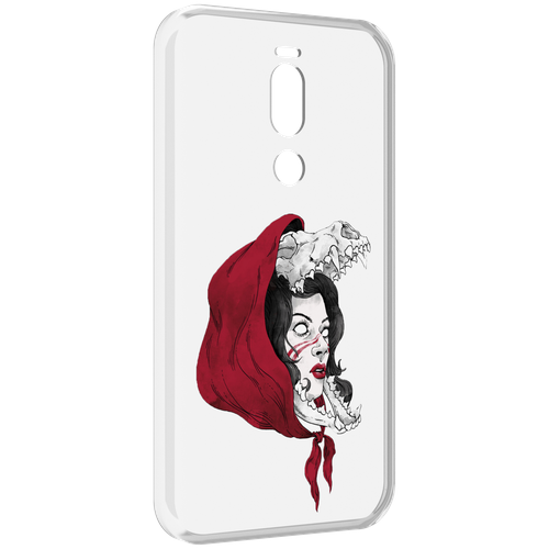 Чехол MyPads Красная шапочка и волк женский для Meizu X8 задняя-панель-накладка-бампер