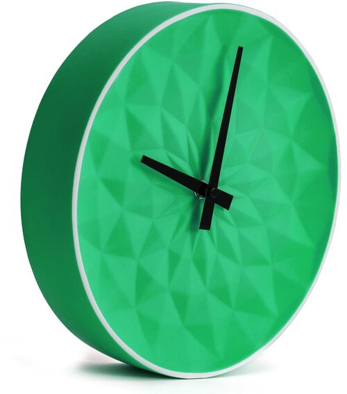 Часы настенные керамические VILART 18-303, круглые, размер 25.5*25.5*5.5 см, зеленые