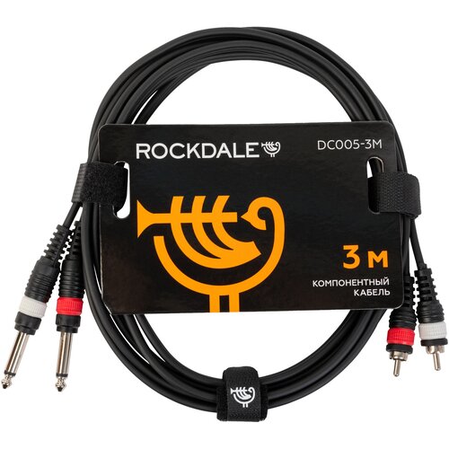 Кабель 2 Mono Jack Male - 2 RCA Male ROCKDALE DC005-3M (3 м)