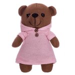 Мягкая игрушка ABtoys Мишка вязаный в розовом платьице - изображение