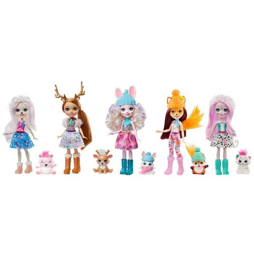 Набор Mattel Enchantimals Снежный день с друзьями, 15 см, GXB20 синий набор с куклой enchantimals художественная студия фелисити лис 15 см gbx03