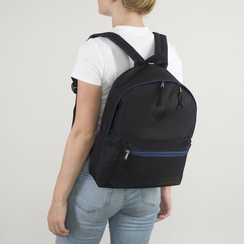 Рюкзак молодежный. отдел на молнии, наружный карман, цвет черный/синий