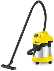 Профессиональный пылесос KARCHER WD 3 P Premium, 1000 Вт, серебристый/желтый