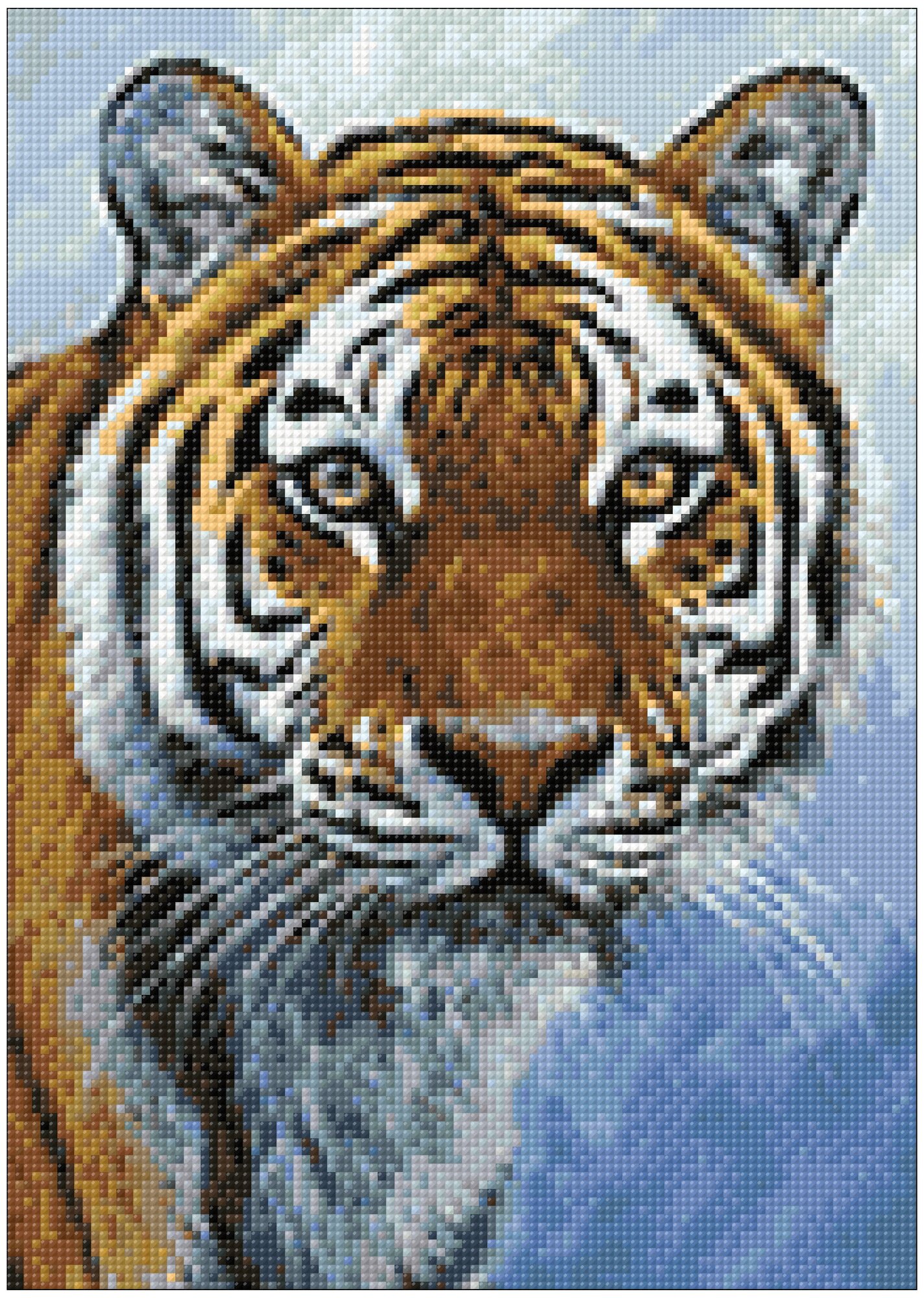 Алмазная мозаика Гранни «Спокойствие тигра» (полная выкладка, 38х27 см, квадратные стразы)