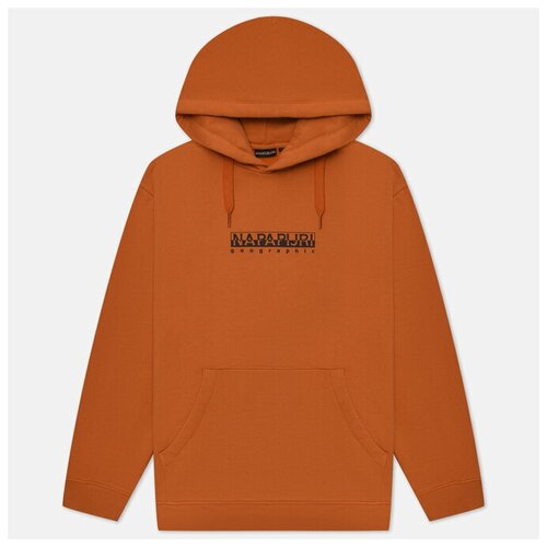 Мужская толстовка Napapijri Box Hoodie Loose Fit оранжевый, Размер S