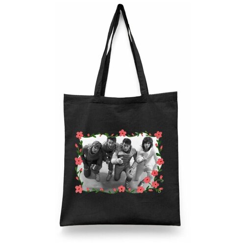 фото Сумка-шоппер унисекс каждому своё "группа на-на/хуба, хей/ностальгия" черная