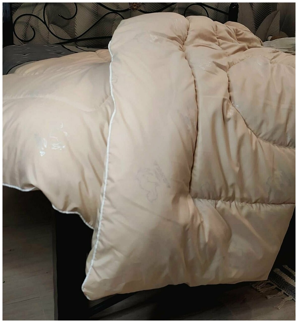Одеяло Асика евро 200x220 см, зимнее с наполнителем верблюжья шерсть - фотография № 5