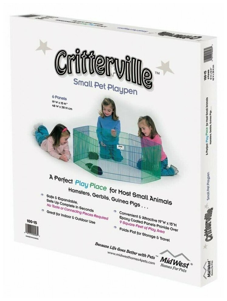 Вольер MidWest Critterville 6 панелей для грызунов цветной 38х48h см 100-15 - фотография № 11