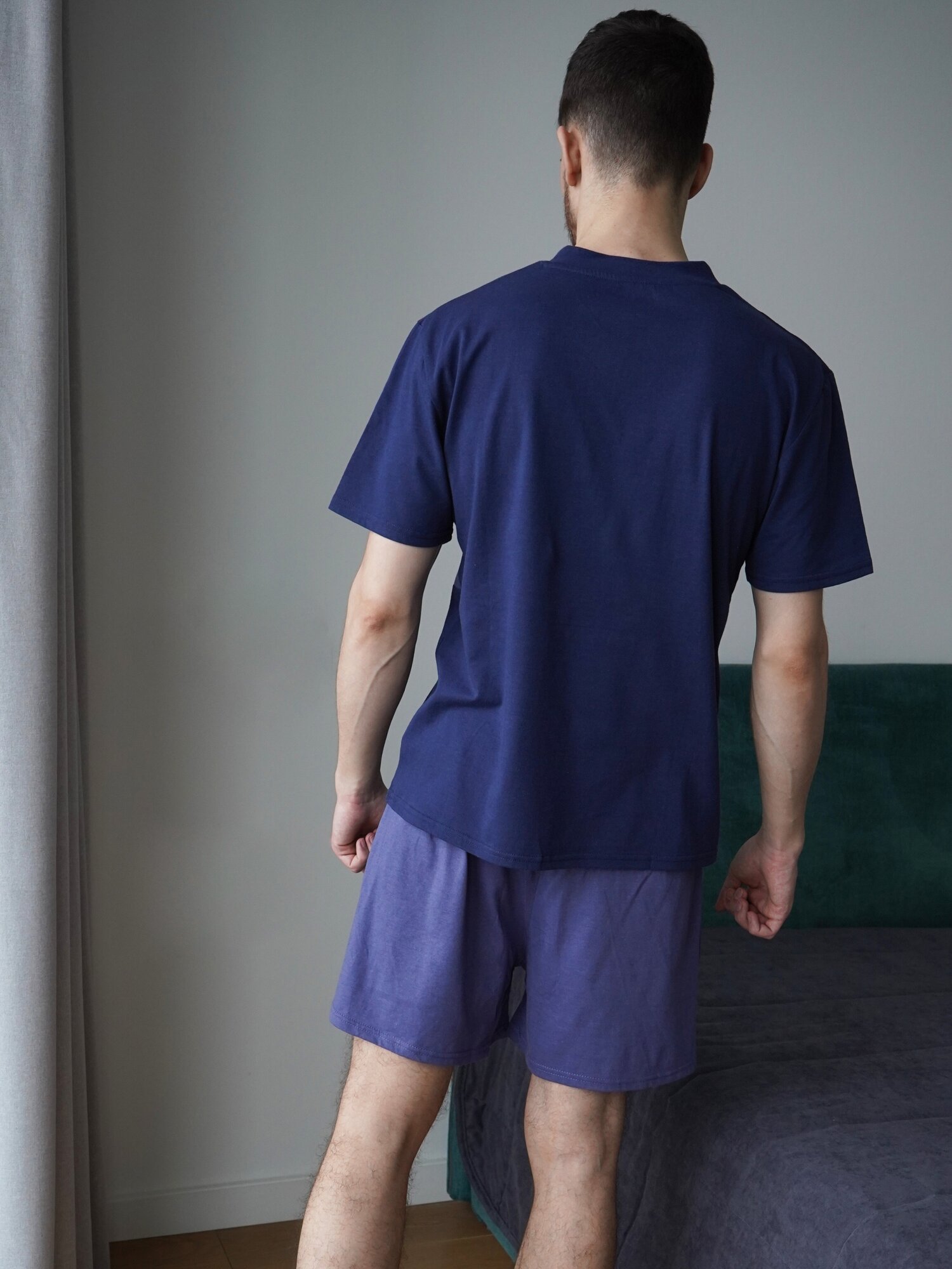 Пижама мужская летняя с шортами 77-676AZU, XL - фотография № 6