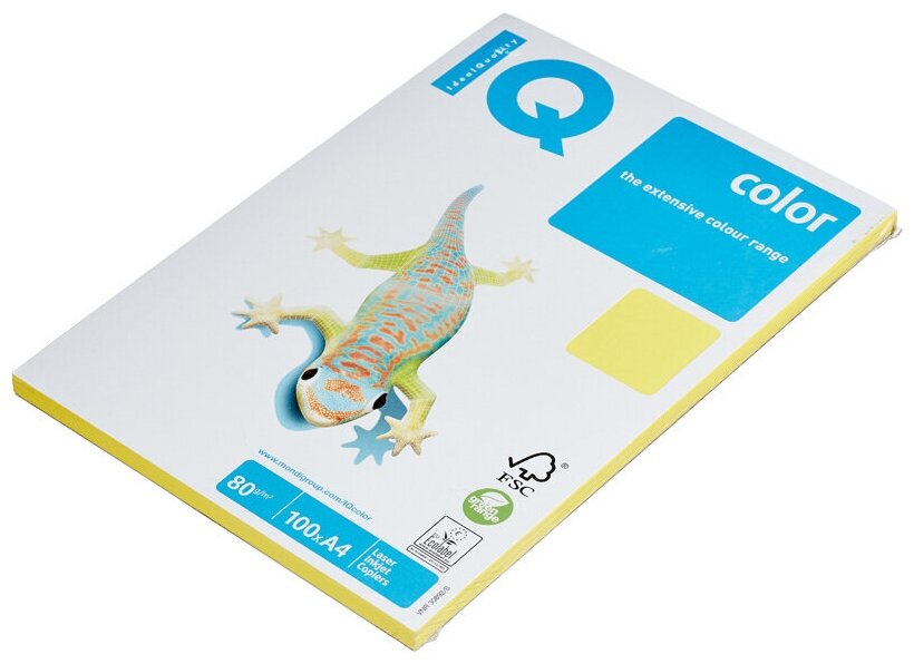 Бумага IQ "Color intensive" А4, 80г/м2, 100л. (канареечно-желтый), 88824