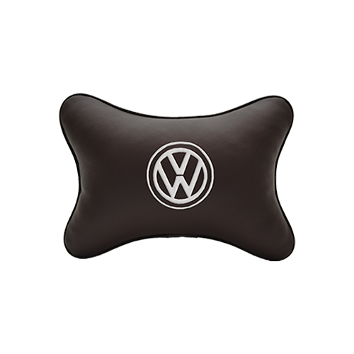 фото Подушка на подголовник экокожа coffee (белая) vw vital technologies