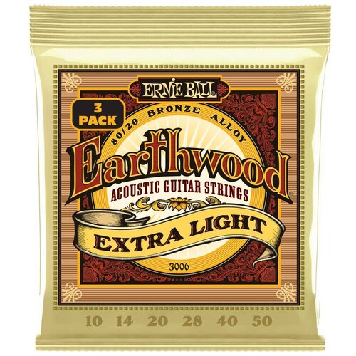 Струны для акустической гитары Ernie Ball 3006 струны для мандолины ernie ball p02067 earthwood 80 20 bronze light 9 13 22w 34