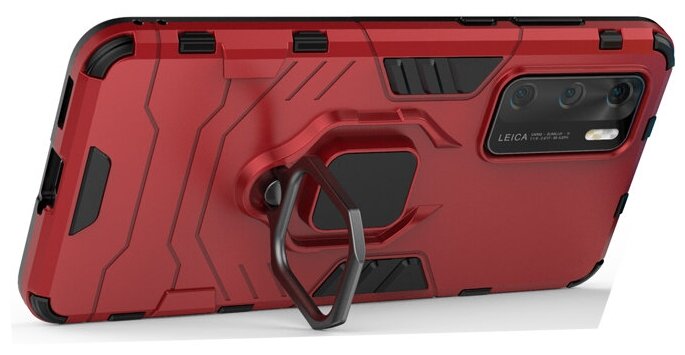 Противоударный чехол с кольцом Panther Case для Huawei P40 красный