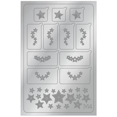 Купить Aeropuffing Metallic Stickers №M04 Silver - металлизированные наклейки для ногтей