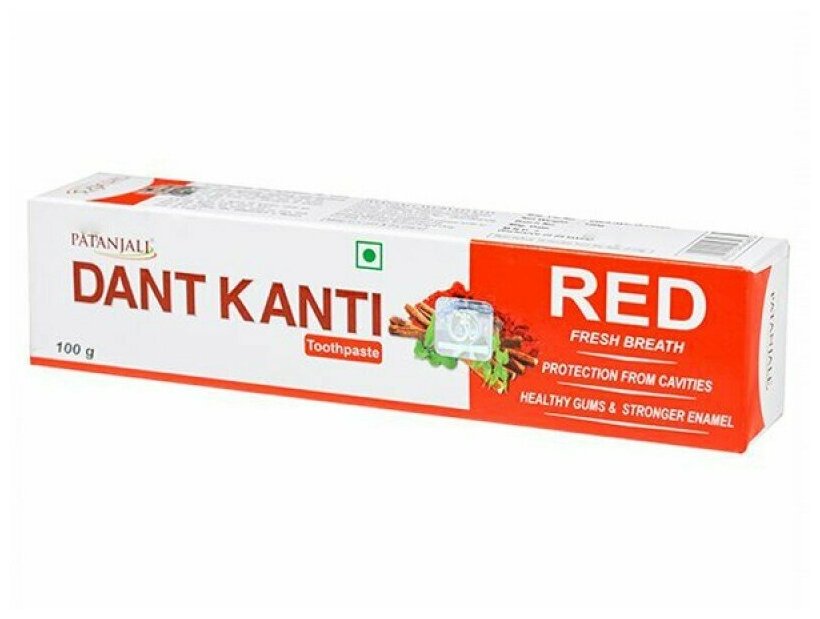 Зубная паста Ред Патанжали (Dant Kanti RED Fresh Breath Patanjali), 100 гр.