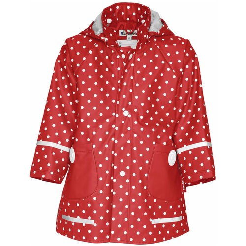 Непромокаемая детская куртка-дождевик Playshoes Горошек 86 красная