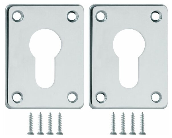 Декоративная накладка на цилиндр сталь Fuaro (Фуаро) ESC083-CP-8 (хром) (1 пара)