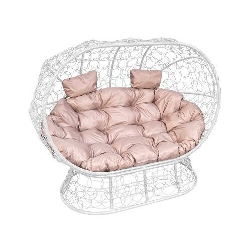 Диван M-group лежебока на подставке с ротангом белый бежевая подушка 28050₽