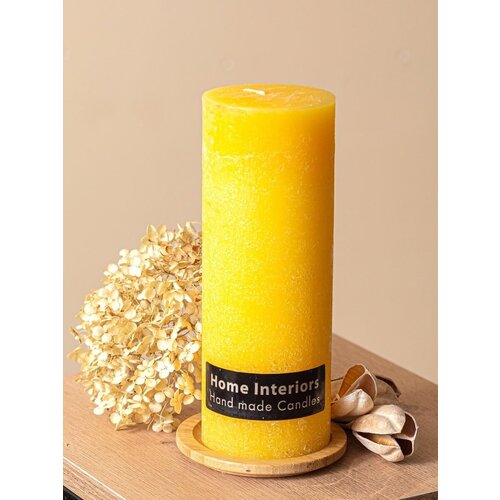 Свеча столбик Рустик интерьерная для дома 70/190, цвет Желтый