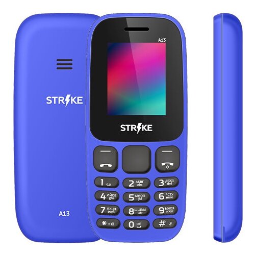 Мобильный телефон Strike A13 1.77, 600 мА·ч, micro-USB, темно-cиний