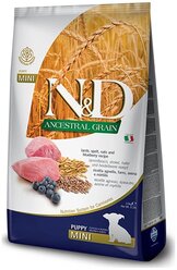 Сухой корм для щенков Farmina N&D Ancestral Grain, низкозерновой, ягненок, с черникой 7 кг (для мелких пород)