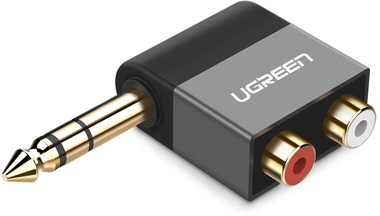 Переходник/адаптер UGreen AV147 jack 6.35 mm (M) - 2RCA (F)