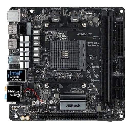 Материнская плата ASRock A320M-ITX материнская плата asrock h510m itx ac