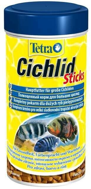 Tetra (Тетра) Cichlid Sticks - Корм для Цихлид и больших аквариумных рыбок (Палочки) 75 гр 250 мл