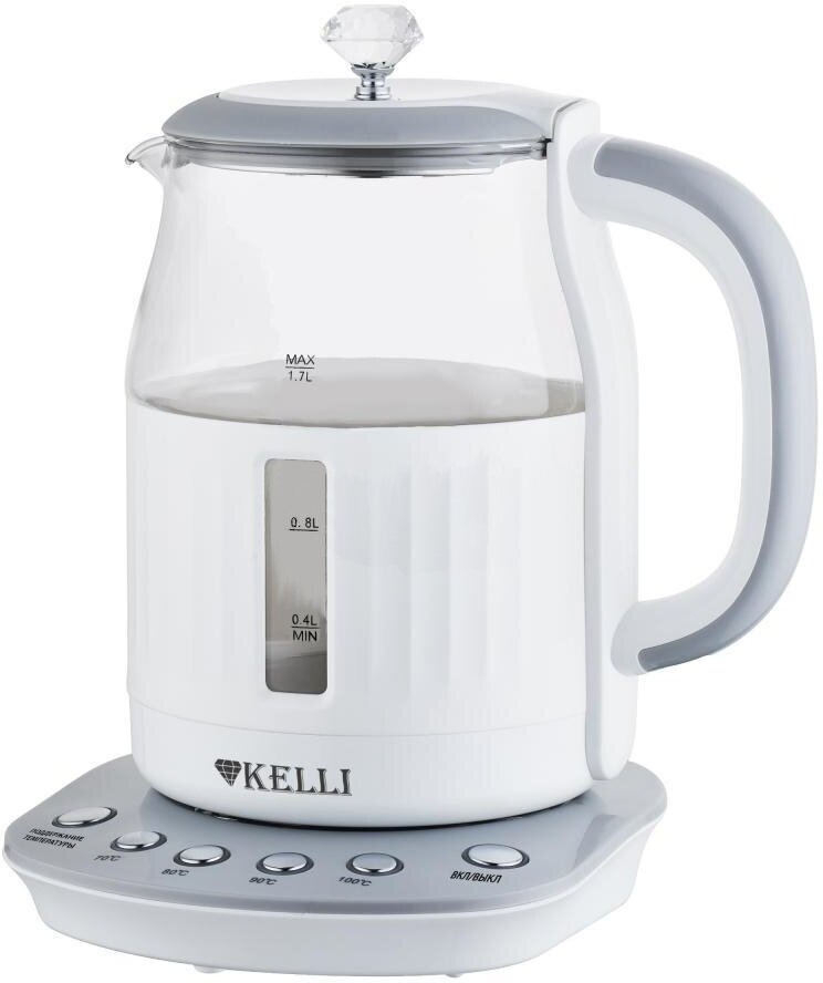 Чайник электрический Kelli KL-1373, бело-серый