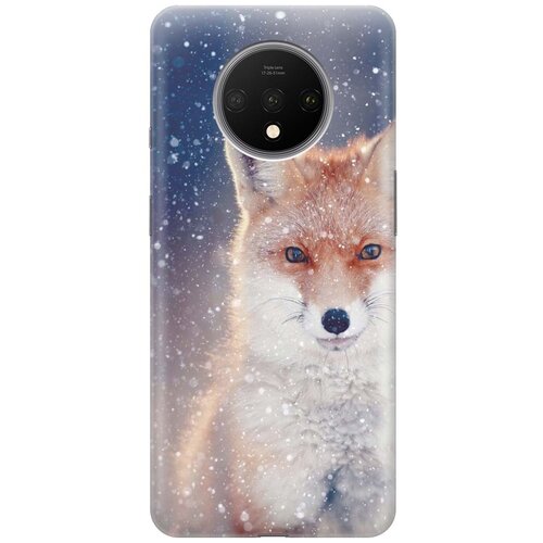 фото Gosso ультратонкий силиконовый чехол-накладка для oneplus 7t с принтом "лисица в снегопад"