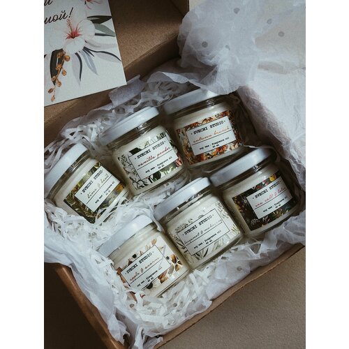 Подарочный набор, 6 ароматных свечей СЕТ осенний