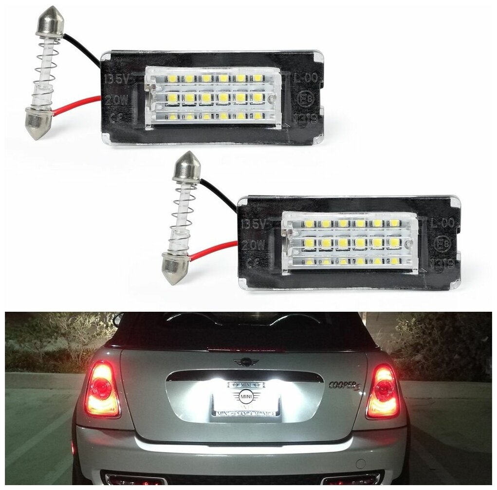 Светодиодная LED подсветка номера MINI Cooper R56 2шт OEM 51132756227