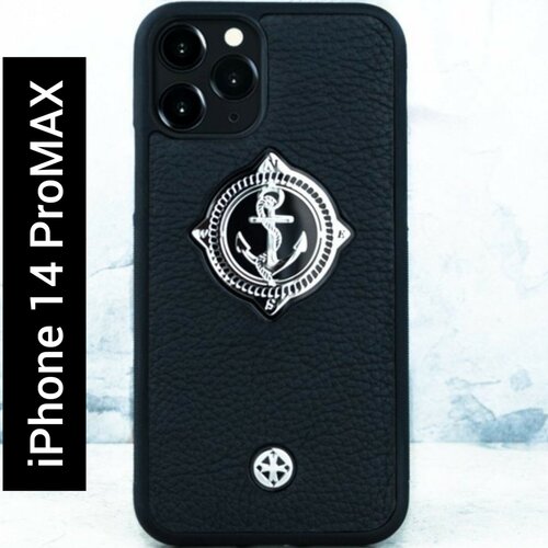 Чехол iPhone 14 Pro Max - Premium Mariner Euphoria HM Black Leather