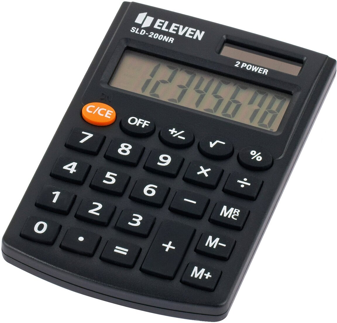 Калькулятор карманный Eleven SLD-200NR, 8 разрядов, двойное питание, 62*98*10мм, черный - 2 шт.