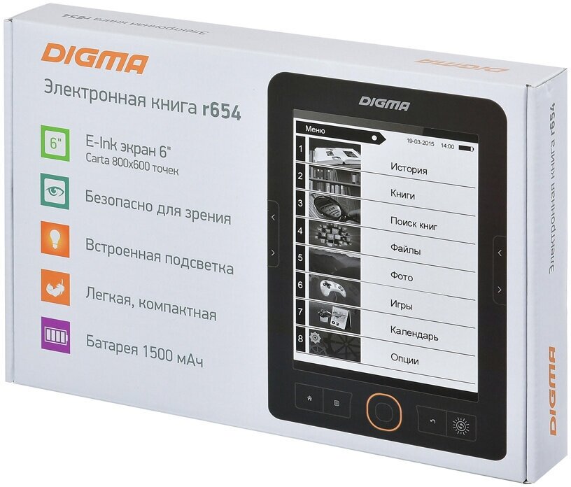 6" Электронная книга DIGMA r654