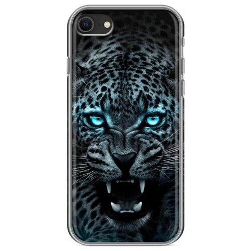Дизайнерский силиконовый чехол для Айфон 7 / Айфон SE 2020 Темный леопард дизайнерский горизонтальный чехол книжка для айфон 7 айфон se 2020 азиатский кот удачи