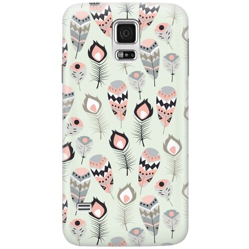 фото Cиликоновый чехол на samsung galaxy s5 / самсунг с5 с принтом "перья бохо" gosso