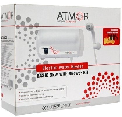 проточный электрический водонагреватель Atmor ATMOR BASIC 5KW SHOWER - фотография № 3