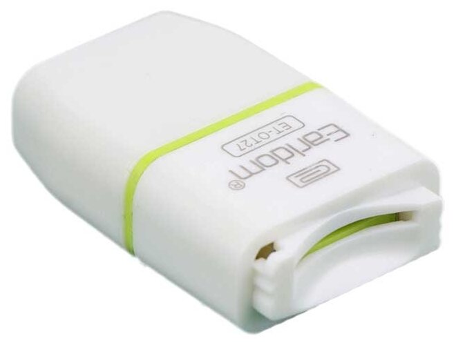 Кардридер Earldom для microSD, ET-OT27, USB 2.0, пластик, цвет: белый, с чёрной полосой