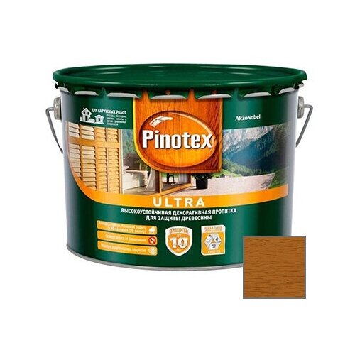 Декоративная пропитка Pinotex Ultra Орегон 9 л декоративная пропитка pinotex classic орегон 2 7 л