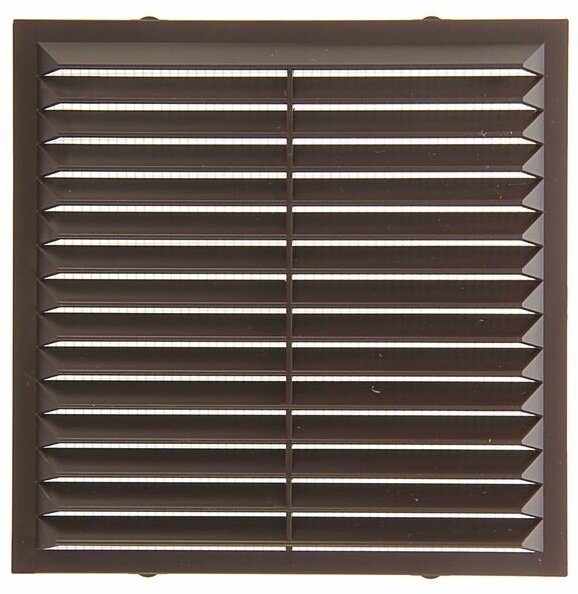 Решетка вентиляционная ERA 1313 С, 138x138 мм, с сеткой, неразъемная, цвет коричневый - фотография № 1
